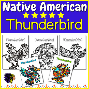 Preview of Thunderbird ⭐ Native American Unit | Indigenous People | Coloring Pages/Clip Art