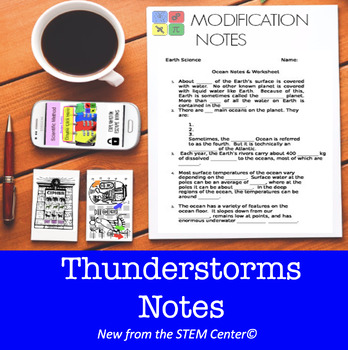 Preview of Thunderstorms NOTES for 504 & IEP's