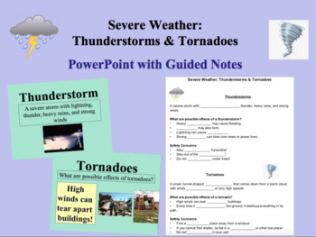 Preview of Thunderstorms & Tornadoes - PowerPoint with Guided Notes