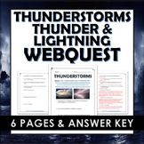 Thunderstorms - Webquest and Answer Key (Thunder and Lightning)
