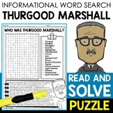 Thurgood Marshall Biography Word Search Puzzle Black Histo