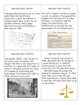Preview of Thurgood Marshall Scavenger Hunt Cards