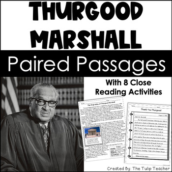 Preview of Thurgood Marshall Paired Passages for Reading Comprehension Close Reading