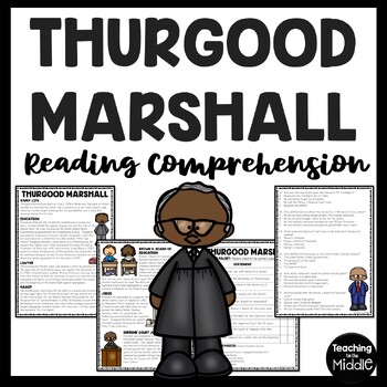 informational reading comprehension biography of thurgood marshall answer key