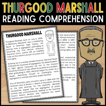 Preview of Thurgood Marshall Reading Comprehension Passage | Black History Month