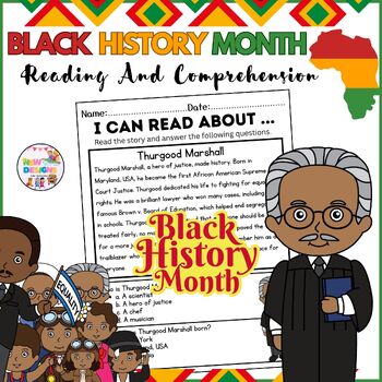 Preview of Thurgood Marshall / Reading and Comprehension / Black History Month