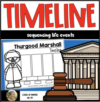 Preview of Thurgood Marshall Timeline Kindergarten & First Black History - Supreme Court