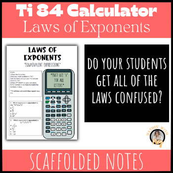 Preview of Ti-84 (All Series) Calculator Notes | Laws of Exponents | TEKS A.11B