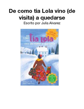 Preview of Tía Lola Literature Guide Packet-Spanish (Español)