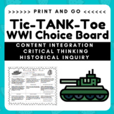 Tic-TANK-Toe: World War One Choice Board (SS5H2)