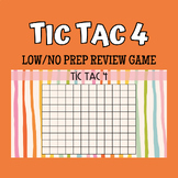 Tic Tac 4 Review Game (Low/No Prep)