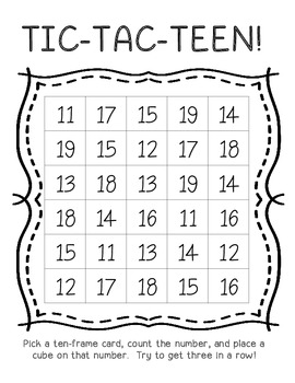 Tic Tac Teen - Teen Number Recognition Game (freebie)