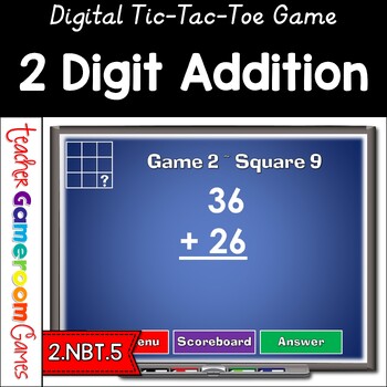 Preview of Tic-Tac-Toe 2 Digit Addition Powerpoint Game