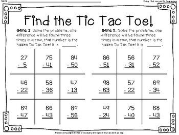 Tic Tac Toe 3 digit addition with regrouping Set 3 by Ann Fausnight