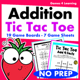 Tic Tac Toe Math Games for Addition Fact Fluency Practice 