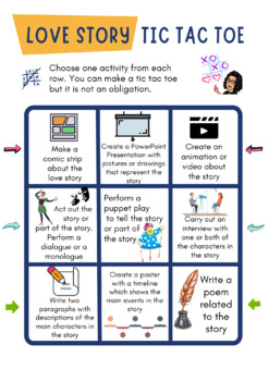 Preview of Tic-Tac-Toe Assessment - Love Stories