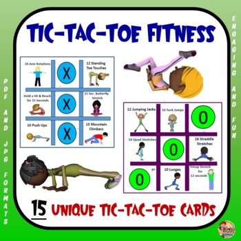 Preview of Tic-Tac-Toe Fitness- 15 Unique Tic-Tac-Toe Cards and Activity Plan