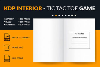 Preview of Tic Tac Toe Game Book KDP Interior Ready to Upload