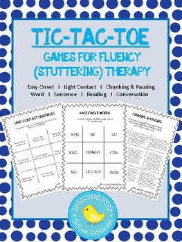 Preview of Tic-Tac-Toe Games for Fluency (Stuttering) Therapy