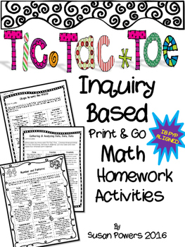 Preview of Tic Tac Toe Inquiry Based Math Homework Activities