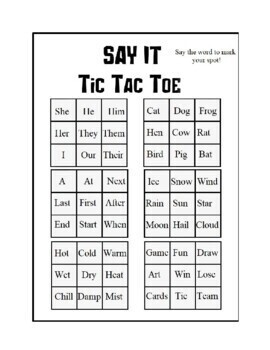 Tic Tac Toe Learning Center - Making English Fun