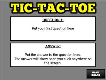 Tic Tac Toe Review (Google Slides Game Template)