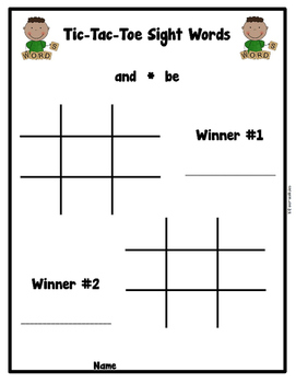 Halloween Tic Tac Toe Template for Letters, Numbers, Sight Words