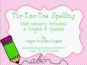 Preview of BILINGUAL BUNDLE: Tic-Tac-Toe Spelling - Multi-sensory Activities