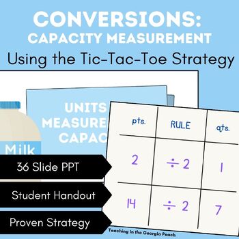Preview of Tic Tac Toe Strategy with Capacity Measurement Conversions 4th and 5th