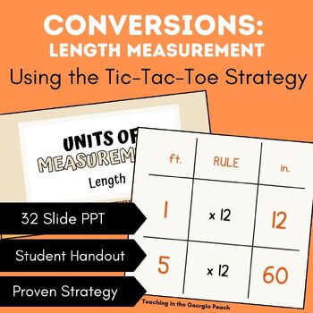 Preview of Tic Tac Toe Strategy with Length Measurement Conversions 4th and 5th