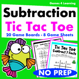 Tic Tac Toe Math Games - Subtraction Fact Fluency Practice