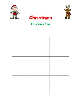 Christmas Elf Tic-Tac-Toe Game, Elf Printable, Instant Download