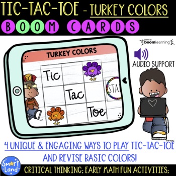 Preview of Visual Discrimination Tic-Tac-Toe digital cards | Turkey Colors