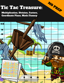 Preview of Tic Tac Treasure: Coordinate Plane, Multiplication, Division, Factors