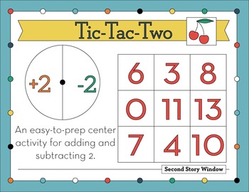 Preview of Tic-Tac-Two Easy-to-Prep Addition and Subtraction Center • 2nd Day of 2nd Grade