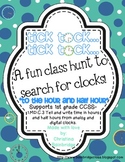 Tick Tock... Classroom or Hallway Telling Time Hunt- 1st g