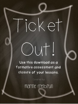 Preview of Ticket Out: Formative Assessment