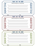 Ticket Out of The Door Printable
