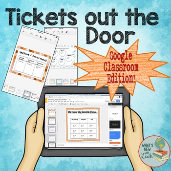 Preview of Ticket Out the Door Exit Ticket Package for Google Distance Learning