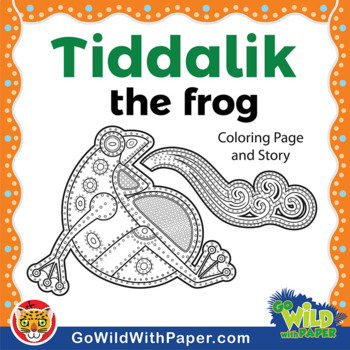 Preview of Tiddalik the Frog Story and Coloring Page Activity | Tiddalick