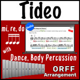 Tideo Folk Song Orff Arrangement with Melody and Sixteenth
