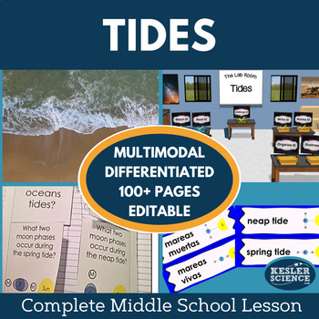 Preview of Tides Grade 6 7 8 Science Lesson - Spring and Neap, Hands-on, Leveled Activities
