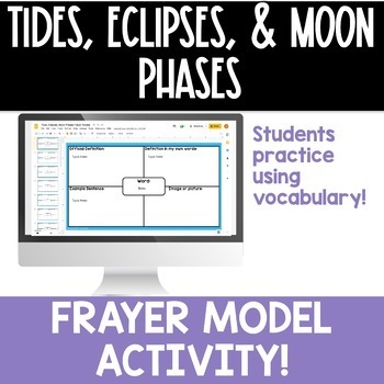 Preview of Tides, Eclipses & The Moon | Frayer Models | Vocabulary Practice