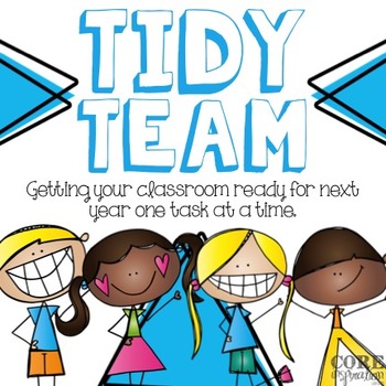 Preview of Tidy Up Team | Job Cards For End of Year Classroom Clean Up