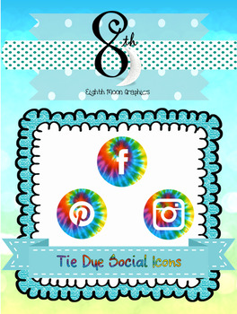 Preview of Tie Dye Social Icons Clip Art