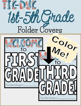 Tie-dye 1st-5th Grade Folder Covers By Jennifer Nowlin 