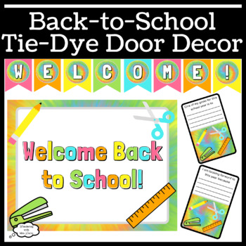 Preview of Tie Dye Back to School Door Decor