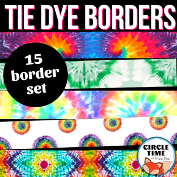 Preview of Tie Dye Classroom Theme: Printable Bulletin Board Borders, Display Decorations