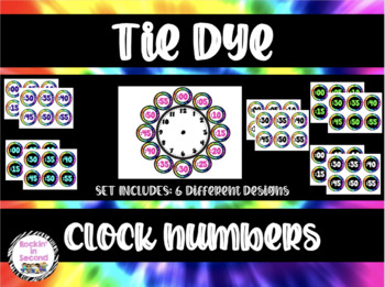 Preview of Tie Dye Clock Numbers