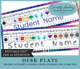 Tie Dye Desk Plate Template - Editable Student Names